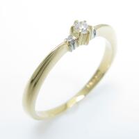 K18YG／PT ソリティア ダイヤモンドリング