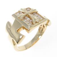 【リメイク】K18YG クロス ダイヤモンドリング