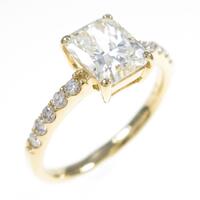 【リメイク】K18YG ダイヤモンドリング 1．030ct・L・VS2・クッションカット