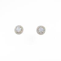 【リメイク】K18YG／ST ダイヤモンドピアス 0．539ct・L?M・VS2・3EXT?EXT・H＆C