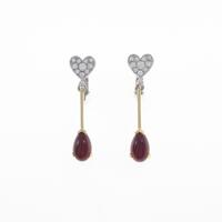 ファベルジェ ハート カラーストーンイヤリング