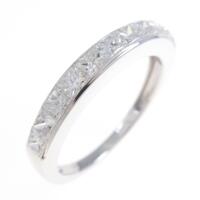 K18WG ハーフエタニティ ダイヤモンドリング