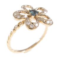 K18PG フラワー アレキサンドライトリング