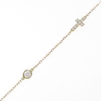 K18YG クロス ダイヤモンドブレスレット