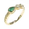 18KYG エメラルドリング