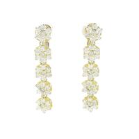 K18YG フラワー ダイヤモンドイヤリング