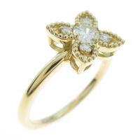 K18YG フラワー ダイヤモンドリング