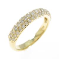 K18YG パヴェ ハーフエタニティ ダイヤモンドリング