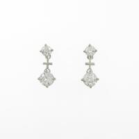 プラチナダイヤモンドピアス 1．416ct・F・SI2?I1・VG?GOOD