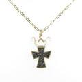 K18PG／K18BG クロス×クラウン ダイヤモンドネックレス