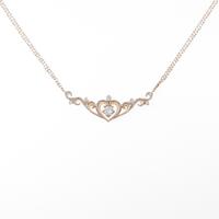 K18PG ハート ダイヤモンドネックレス