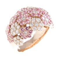 ポンテヴェキオ フラワー ピンクサファイヤリング