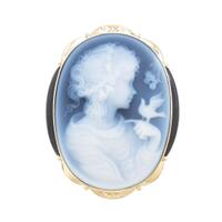 K18YG メノウカメオブローチ