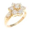 K18YG フラワー ダイヤモンドリング
