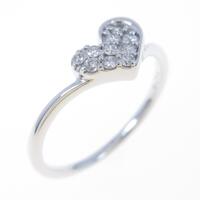 K18WG ハート ダイヤモンドリング