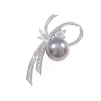 K18WG クロチョウパールブローチ