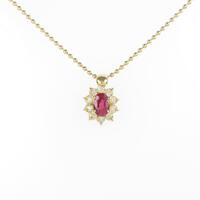 K18YG ルビーネックレス