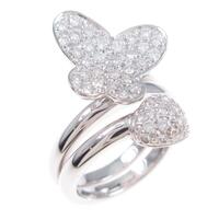 K18WG バタフライ ダイヤモンドリング