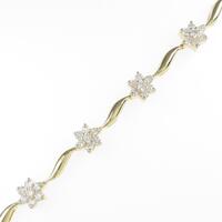 750YG フラワー ダイヤモンドブレスレット