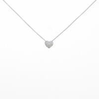 K18WG ハート ダイヤモンドネックレス