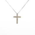 K18WG クロス ダイヤモンドネックレス
