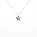 K18WG フラワー グリーンガーネットネックレス