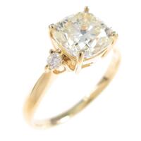 【リメイク】K18YG ダイヤモンドリング 1．53ct・VLY・VVS2・クッションカット
