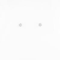 K14WG ソリティア ダイヤモンドピアス