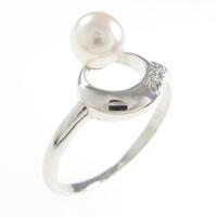 K18WG アコヤパールリング