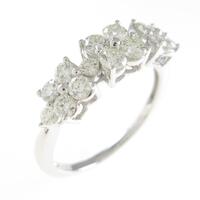 K18WG フラワー ダイヤモンドリング