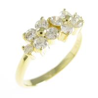 K18YG フラワー ダイヤモンドリング