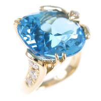 K18YG ブルートパーズリング