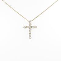 【リメイク】K18YG クロス ダイヤモンドネックレス