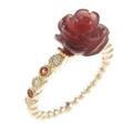 K18PG ローズ ガーネットリング