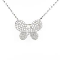 K18WG バタフライ パヴェ ダイヤモンドネックレス