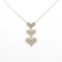 K18PG ハート ダイヤモンドネックレス