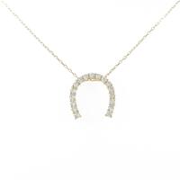 K18YG ホースシュー ダイヤモンドネックレス