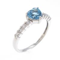 K10WG ハート ブルートパーズリング