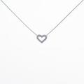 K18WG ハート ダイヤモンドネックレス