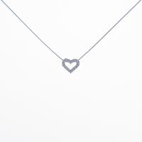 K18WG ハート ダイヤモンドネックレス