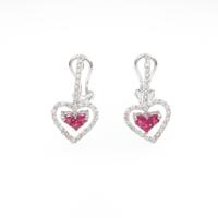 750WG ハート ルビーピアス