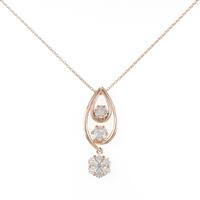 K18PG 2WAY フラワー ダイヤモンドネックレス