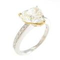 K18YG／プラチナダイヤモンドリング 2．028ct・M・SI1・ハートシェイプ