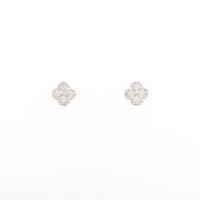 【リメイク】K18WG フラワー ダイヤモンドピアス