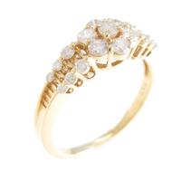 K18YG フラワー ダイヤモンドリング