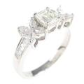 プラチナダイヤモンドリング 0．412ct・L・VS2・エメラルドカット