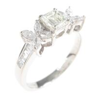 プラチナダイヤモンドリング 0．412ct・L・VS2・エメラルドカット