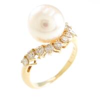 K18YG アコヤパールリング