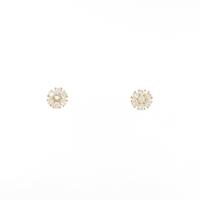 K18YG フラワー ダイヤモンドピアス