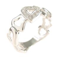 K18WG ハート ダイヤモンドリング